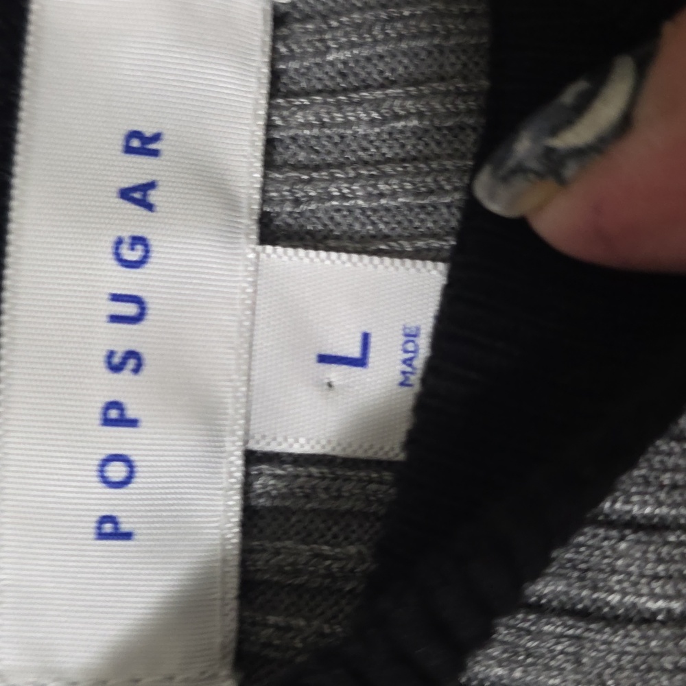 POPSUGAR Gray Ribbed Knit Top - Picture 2 of 5